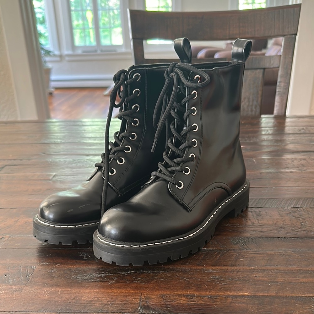 H&M Black Lace-Up Boots